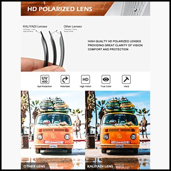 Polarized Sunglasses with UV Protection for Fishing Running Driving